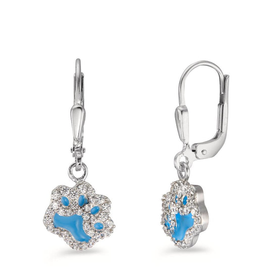 Drop Earrings Silver Zirconia Rhodium plated Paw