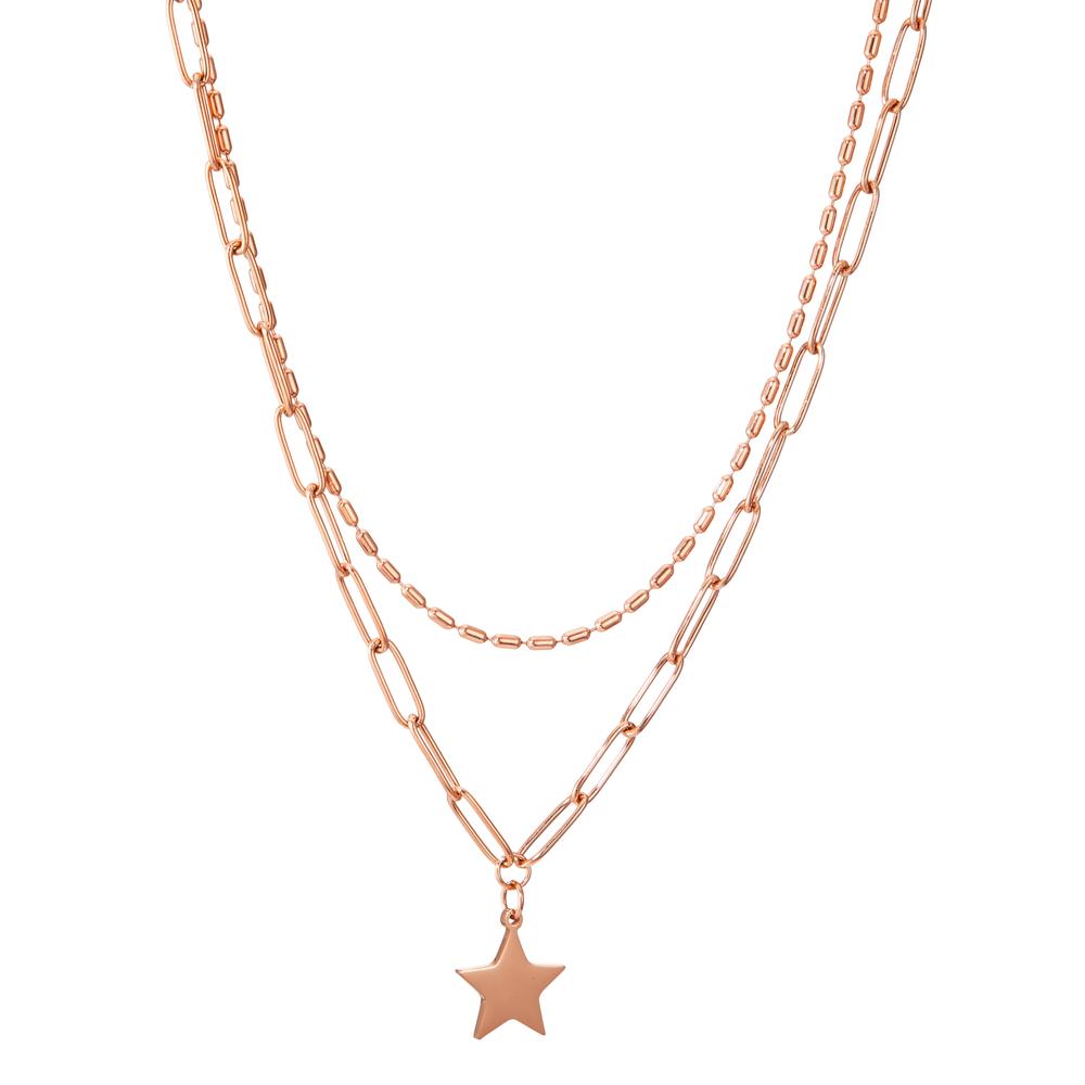 Necklace Stainless steel Rose IP coated Star 42-45 cm