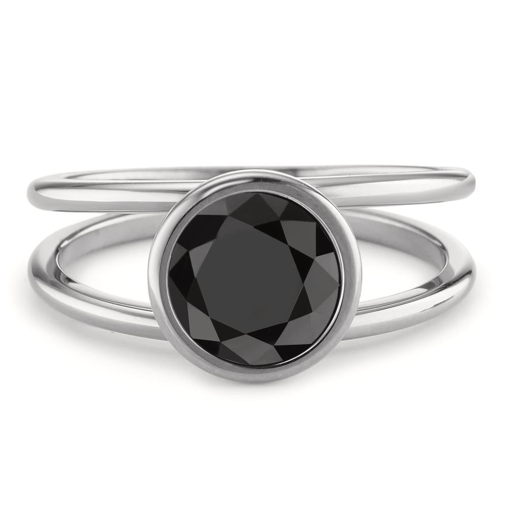 Ring Stainless steel Zirconia Black Ø9.5 mm