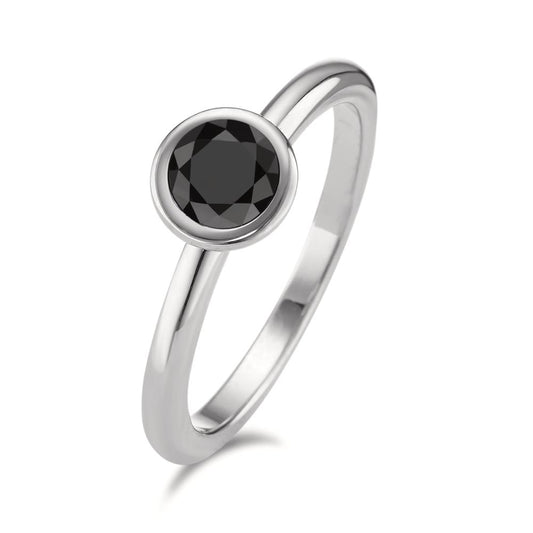 Ring Stainless steel Zirconia Black Ø7 mm