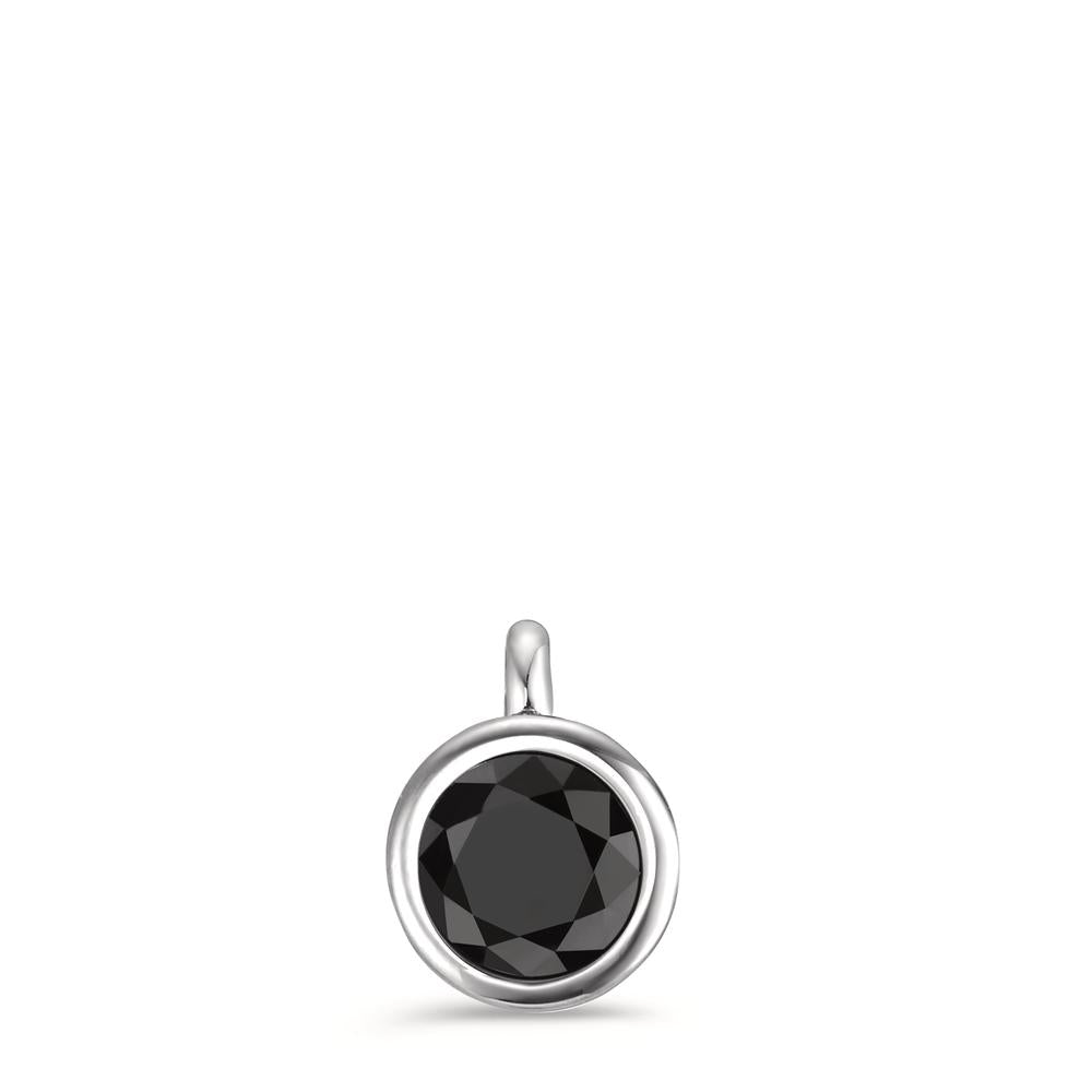 Pendant Stainless steel Zirconia Black Ø7 mm