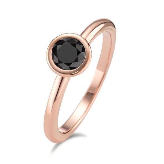 Ring Stainless steel Zirconia Black Rose IP coated Ø7 mm