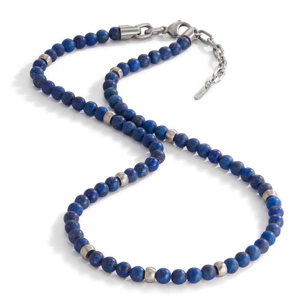 Necklace Stainless steel Lapis Lazuli 76 Stones 50 cm Ø6.5 mm