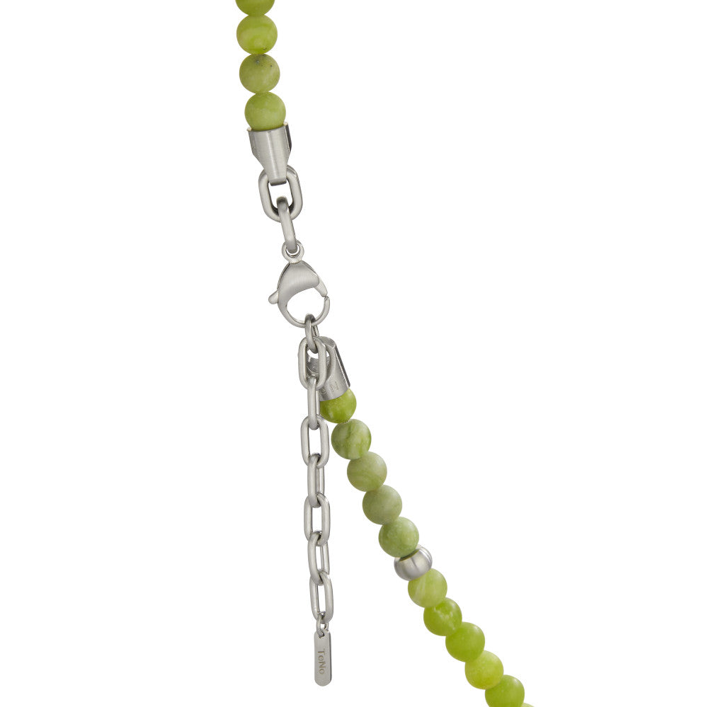 Necklace Stainless steel Jade 72 Stones 50 cm Ø6.5 mm