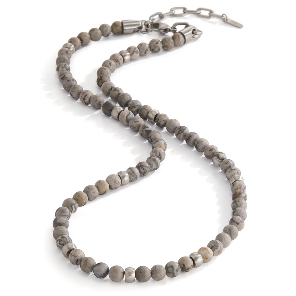 Necklace Stainless steel Jasper 72 Stones 50 cm Ø6.5 mm