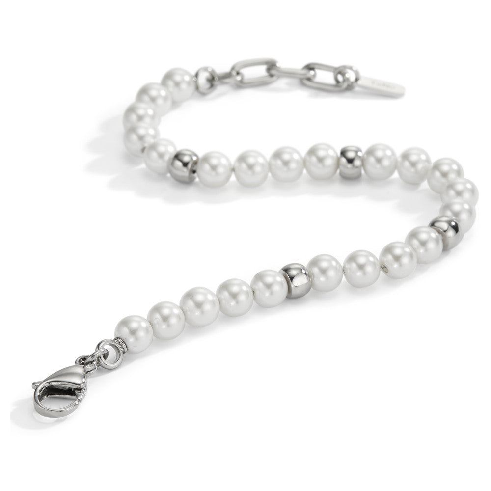 Bracelet Stainless steel Shell pearl 17.5-21.5 cm Ø6 mm