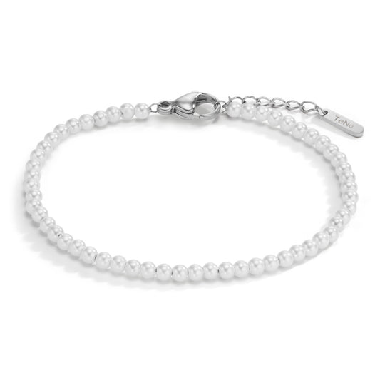 Bracelet Stainless steel Shell pearl 17.5-19.5 cm Ø3 mm