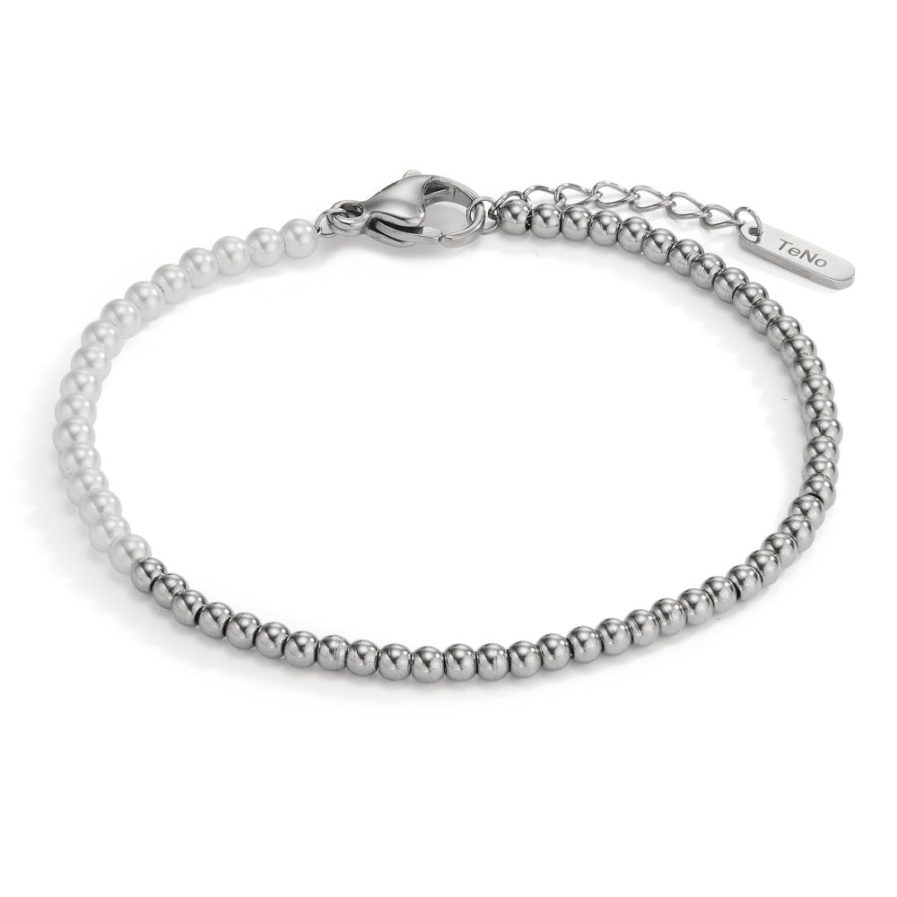 Bracelet Stainless steel Shell pearl 17.5-19.5 cm Ø3 mm