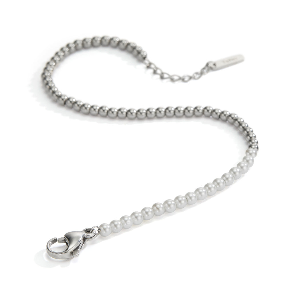 Bracelet Stainless steel Shell pearl 17.5-19.5 cm Ø3 mm