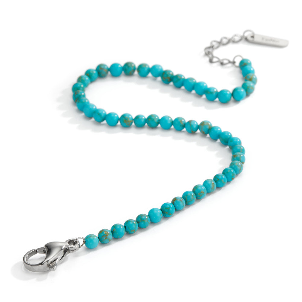 Bracelet Stainless steel Turquoise 48 Stones 17.5-19.5 cm Ø3 mm