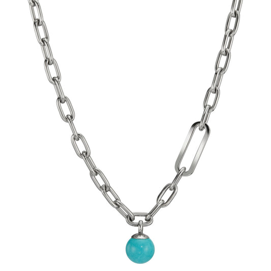 Necklace Stainless steel Turquoise 43-48 cm