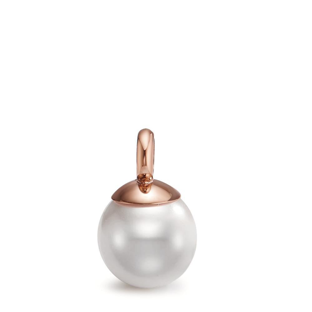 Pendant Stainless steel Rose IP coated Shell pearl Ø9 mm