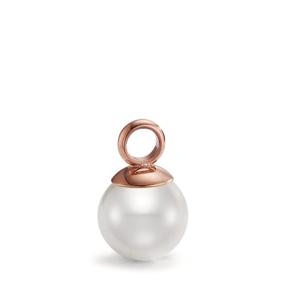 Pendant Stainless steel Rose IP coated Shell pearl Ø9 mm