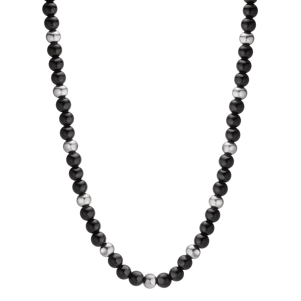 Necklace Stainless steel Agate Black 42-45 cm Ø4 mm