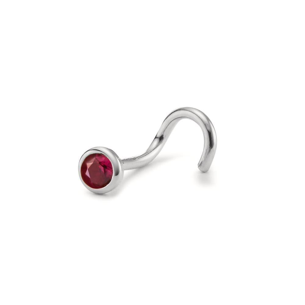 Nose Stud 18k White Gold Ruby Ø3 mm