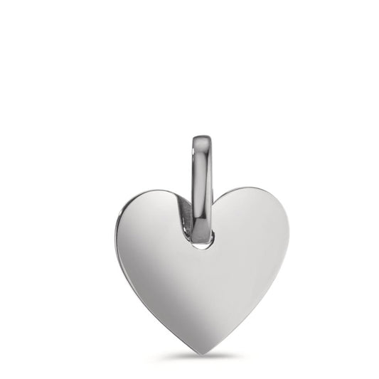 Engravable pendant 14k White Gold Heart Ø10 mm