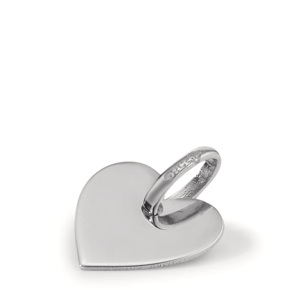 Engravable pendant 14k White Gold Heart Ø10 mm