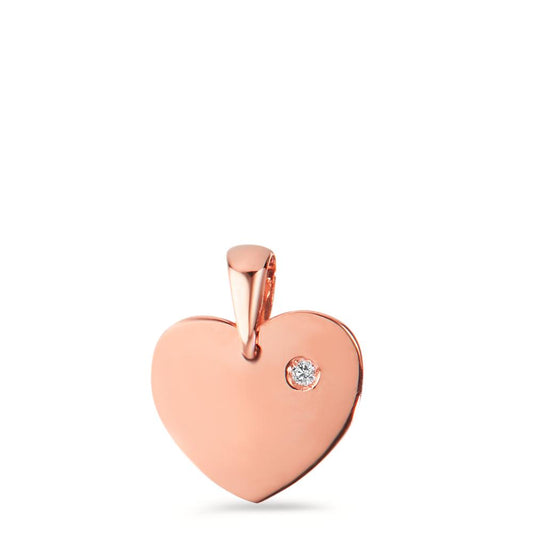 Pendant 14k Red Gold Zirconia Heart Ø10 mm