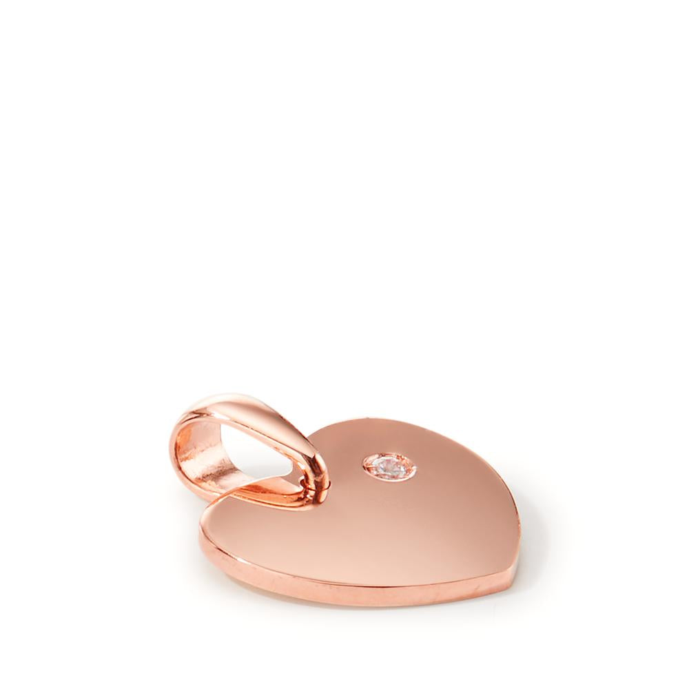 Pendant 14k Red Gold Zirconia Heart Ø10 mm