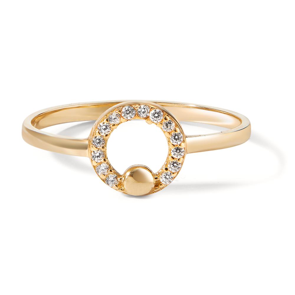 Ring 14k Yellow Gold Zirconia 14 Stones Ø7.5 mm