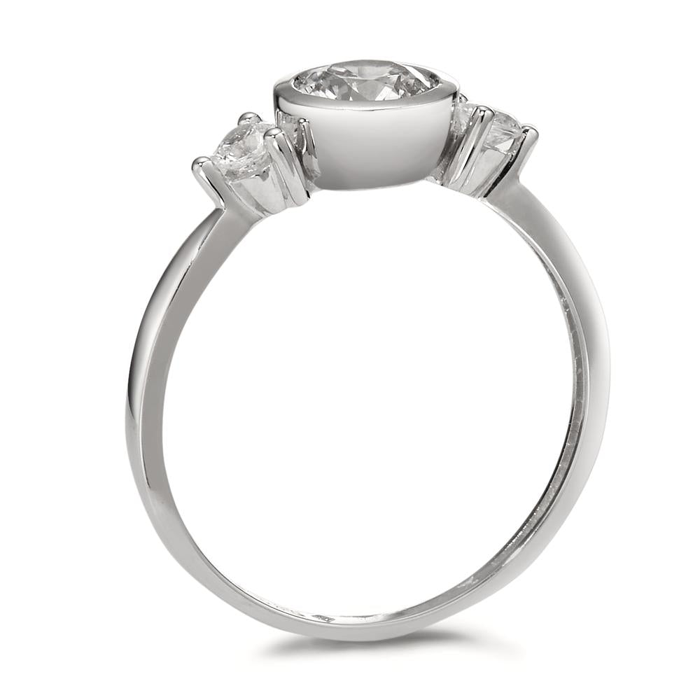 Ring 14k White Gold Zirconia 3 Stones