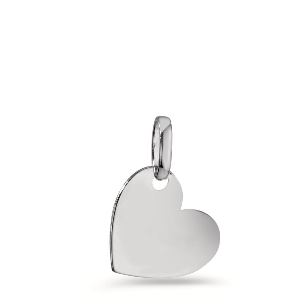 Engravable pendant 14k White Gold Heart Ø11 mm