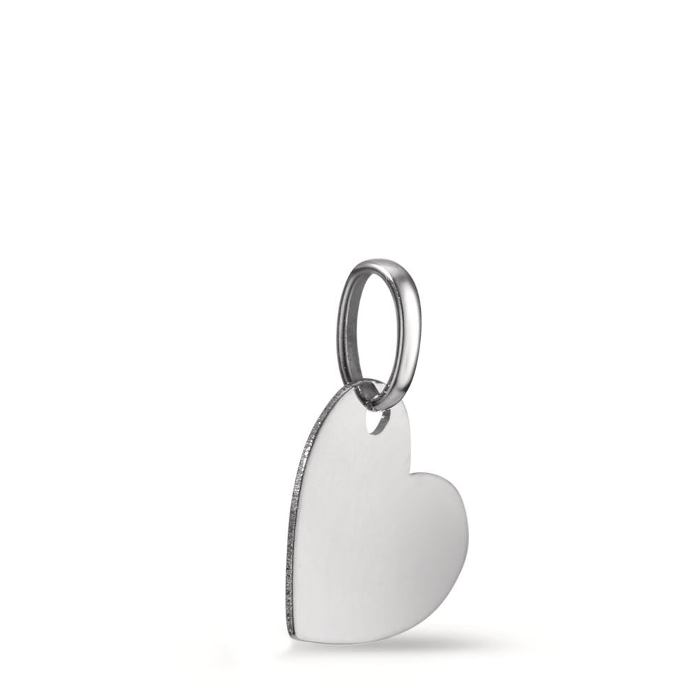 Engravable pendant 14k White Gold Heart Ø11 mm