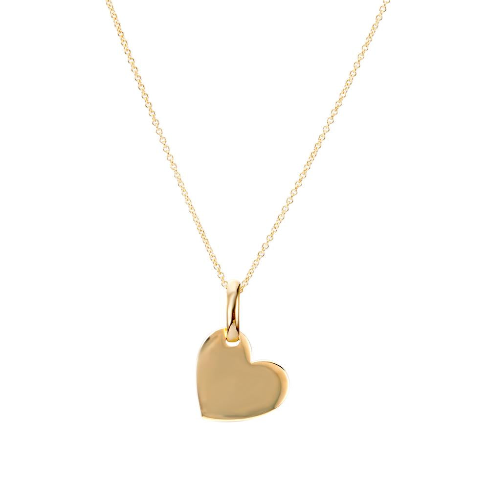 Engravable pendant 14k Yellow Gold Heart Ø11 mm