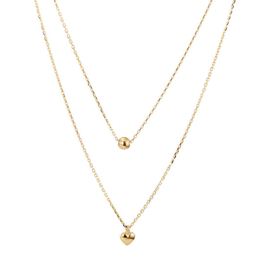 Necklace 14k Yellow Gold Heart 42-45 cm