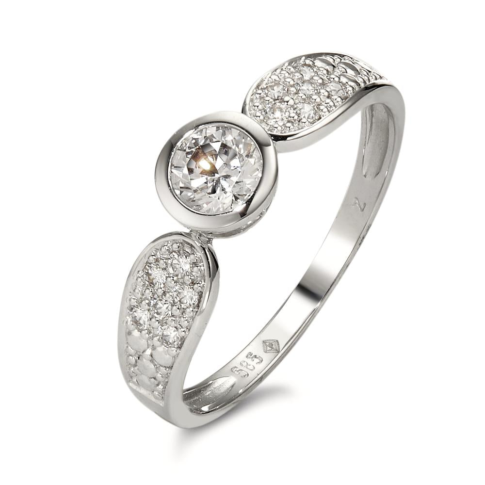 Ring 14k White Gold Zirconia 13 Stones