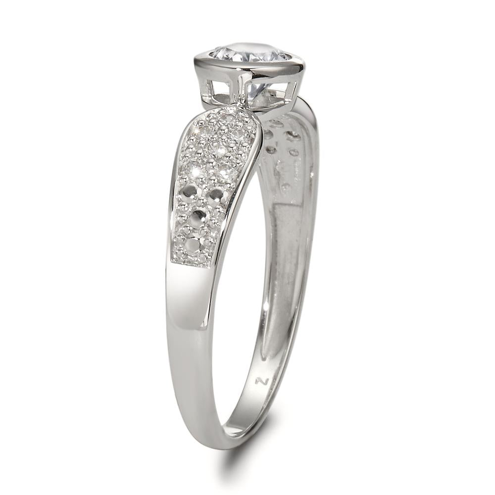 Ring 14k White Gold Zirconia 13 Stones