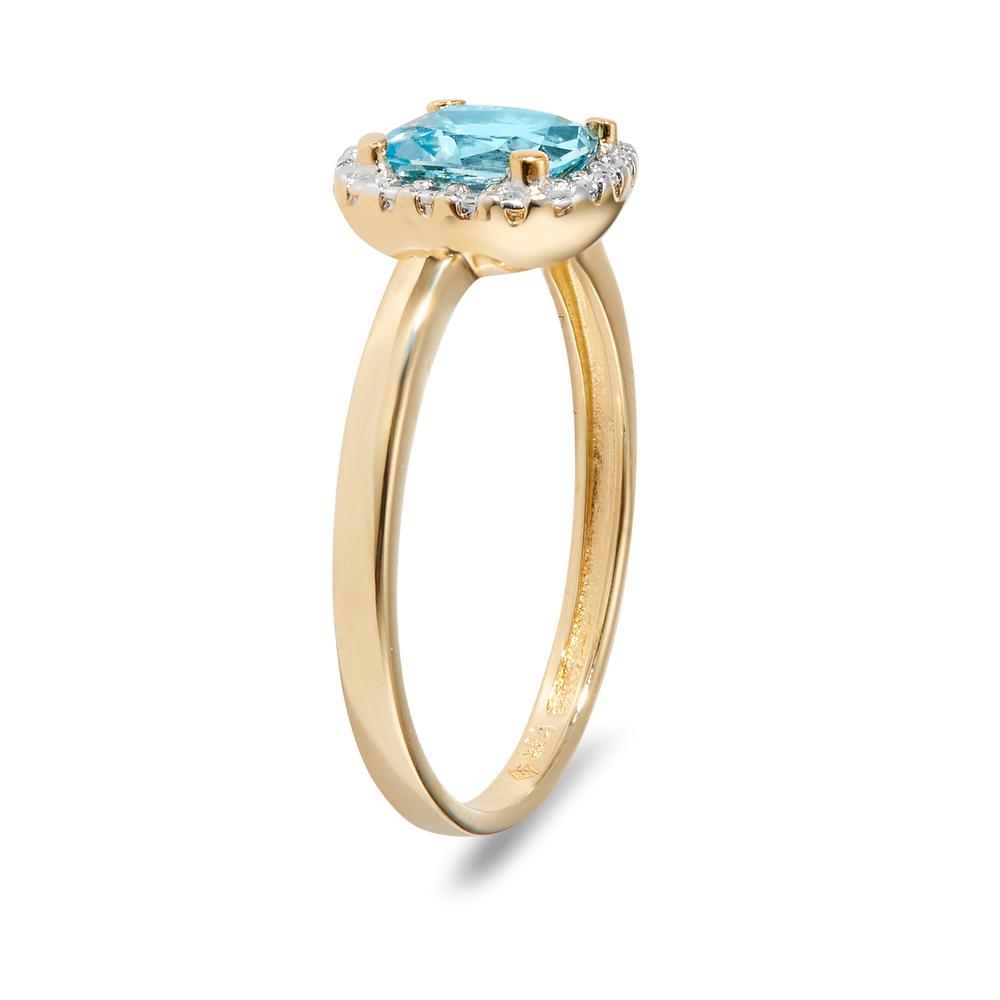 Ring 14k Yellow Gold Topaz Blue