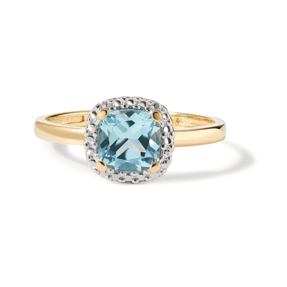 Ring 14k Yellow Gold Topaz Blue