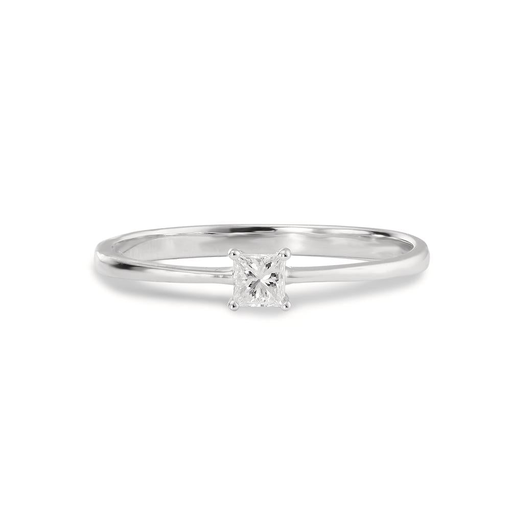 Ring 14k White Gold Diamond 0.15 ct, Carree, w-si