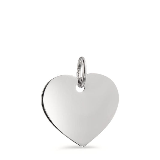 Engravable pendant Silver Rhodium plated Heart Ø13 mm