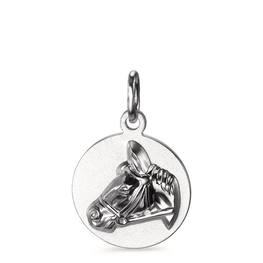 Pendant Silver Rhodium plated Horse Ø12 mm