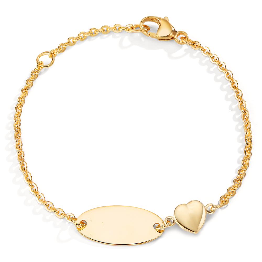 Engravable bracelet 9k Yellow Gold Heart 12-14 cm