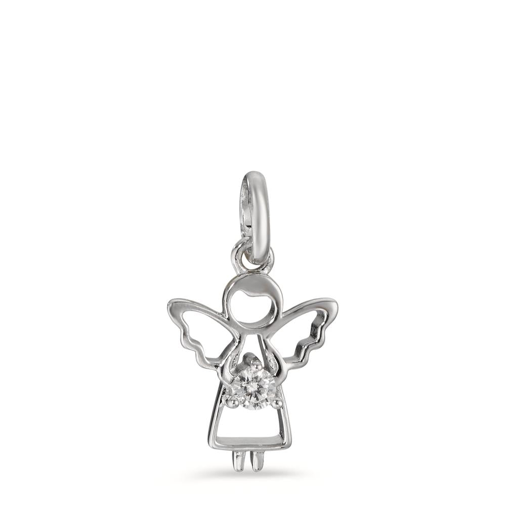 Pendant Silver Zirconia Rhodium plated Guardian Angel