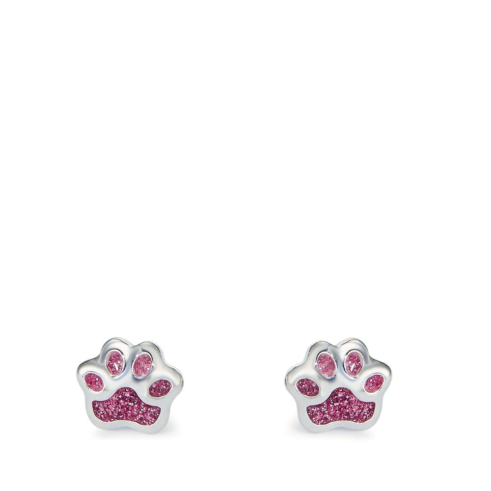 Stud earrings Silver Lacquered Paw Ø5.5 mm