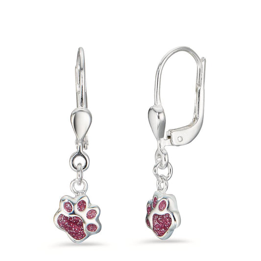 Drop Earrings Silver Lacquered Paw Ø6 mm