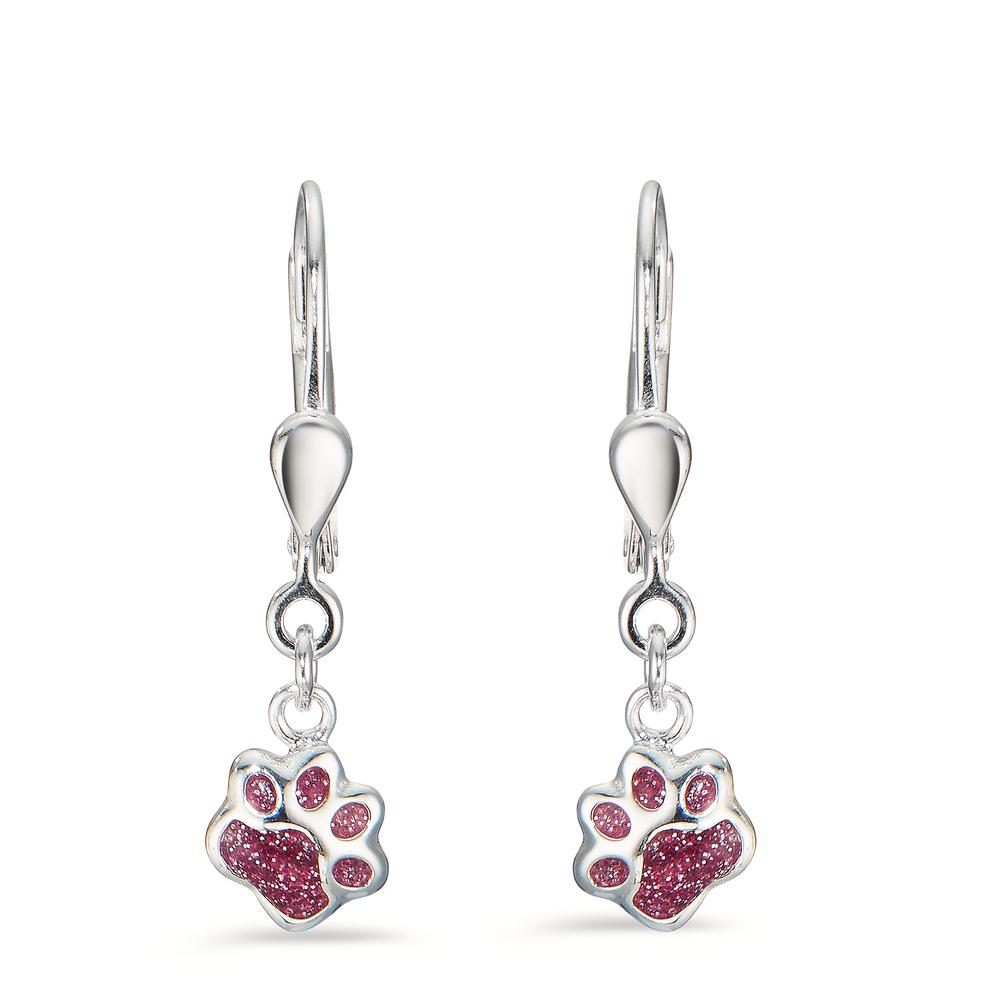 Drop Earrings Silver Lacquered Paw Ø6 mm