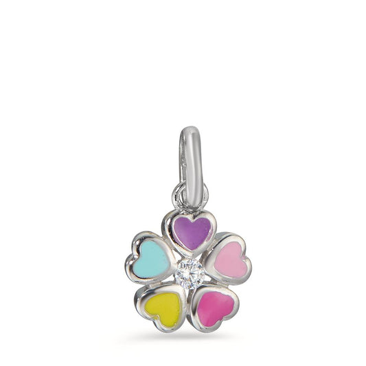 Pendant Silver Zirconia Flower Ø8.5 mm