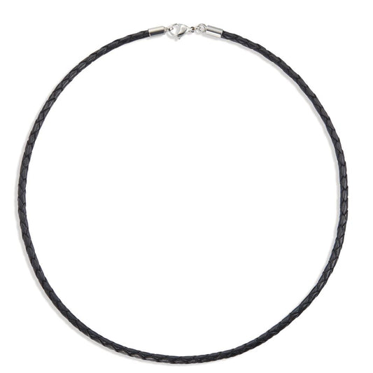 Necklace Leather, Stainless steel 50 cm Ø3 mm