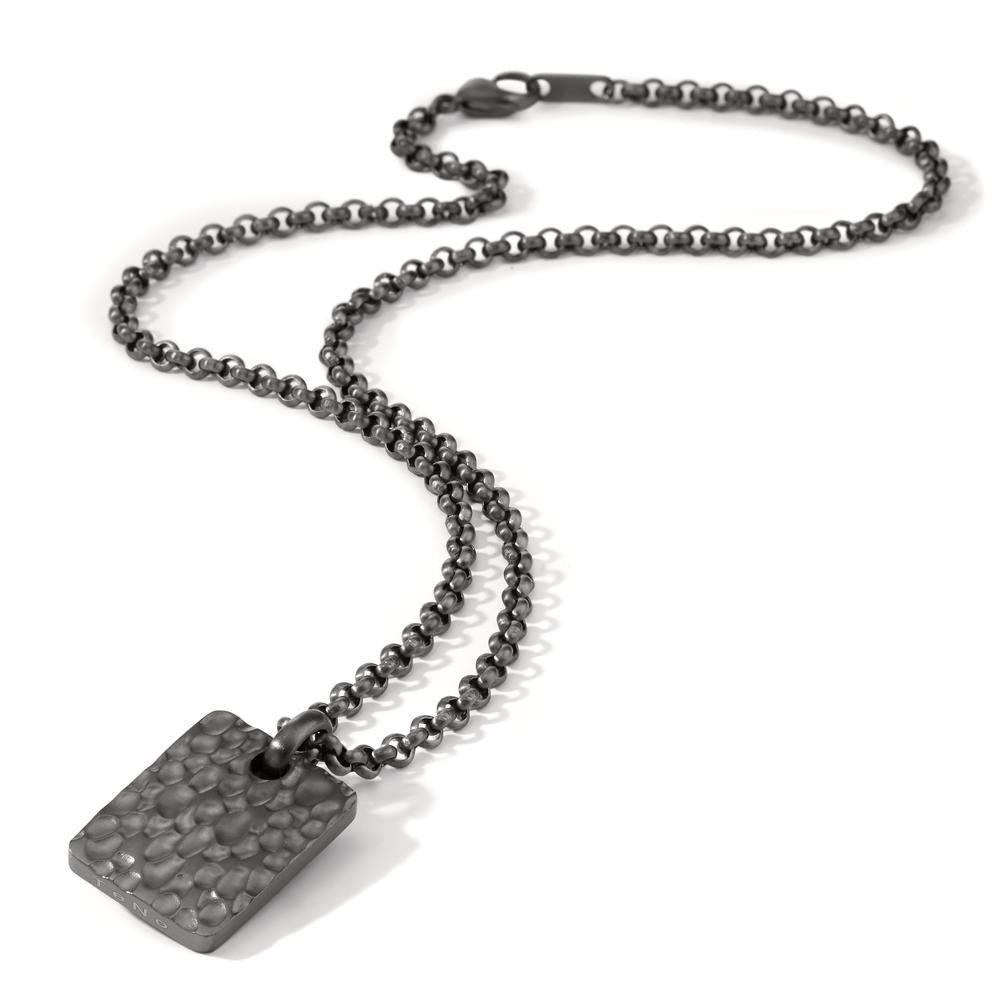 Necklace with pendant Stainless steel Gray IP coated 50 cm