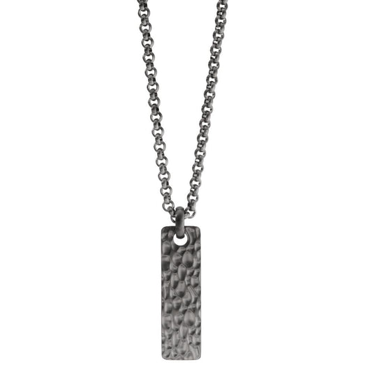 Necklace with pendant Stainless steel Gray IP coated 50 cm