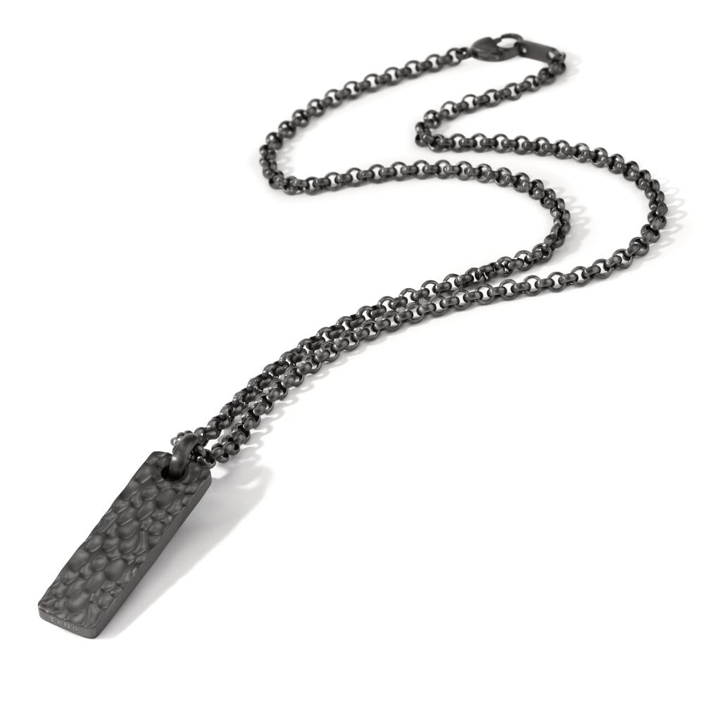 Necklace with pendant Stainless steel Gray IP coated 50 cm