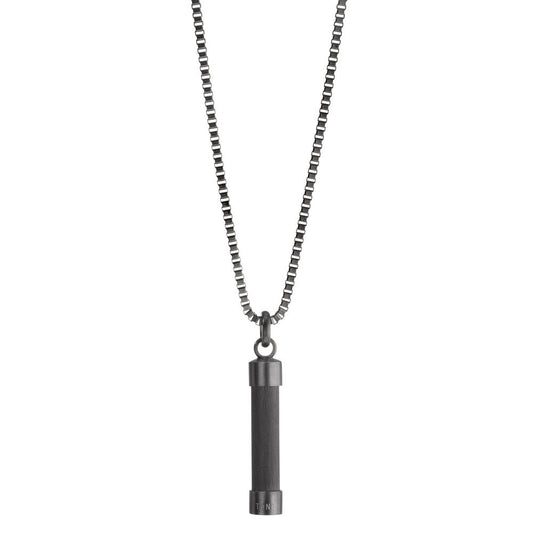 Necklace with pendant Stainless steel Gray IP coated 60 cm