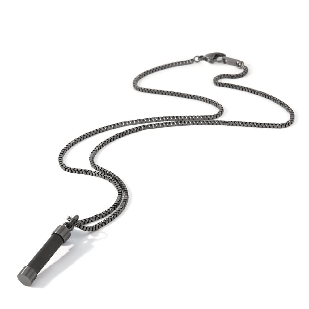 Necklace with pendant Stainless steel Gray IP coated 60 cm