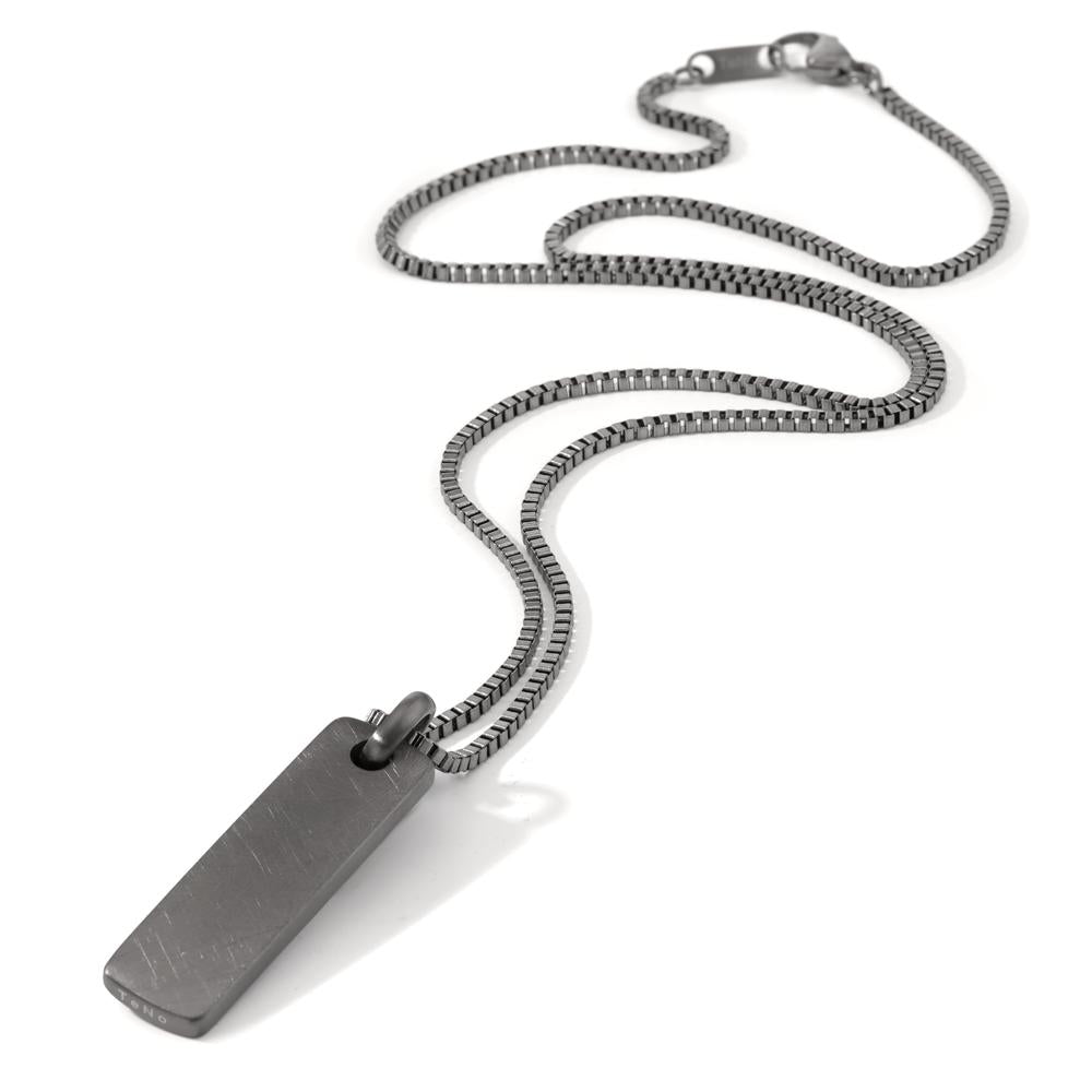 Necklace with pendant Stainless steel Gray IP coated 60 cm