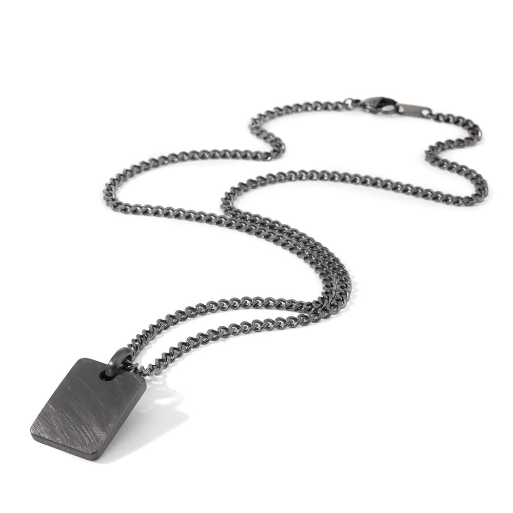 Necklace with pendant Stainless steel Gray IP coated 60 cm